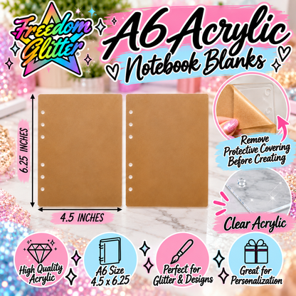 A6 Acrylic Notebook Cover Set (Front & Back)