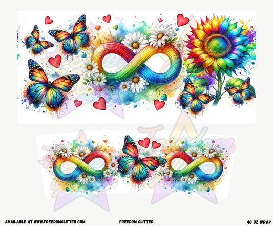 Autism - Infinity & Butterflies 40oz Wrap (Printed Vinyl)