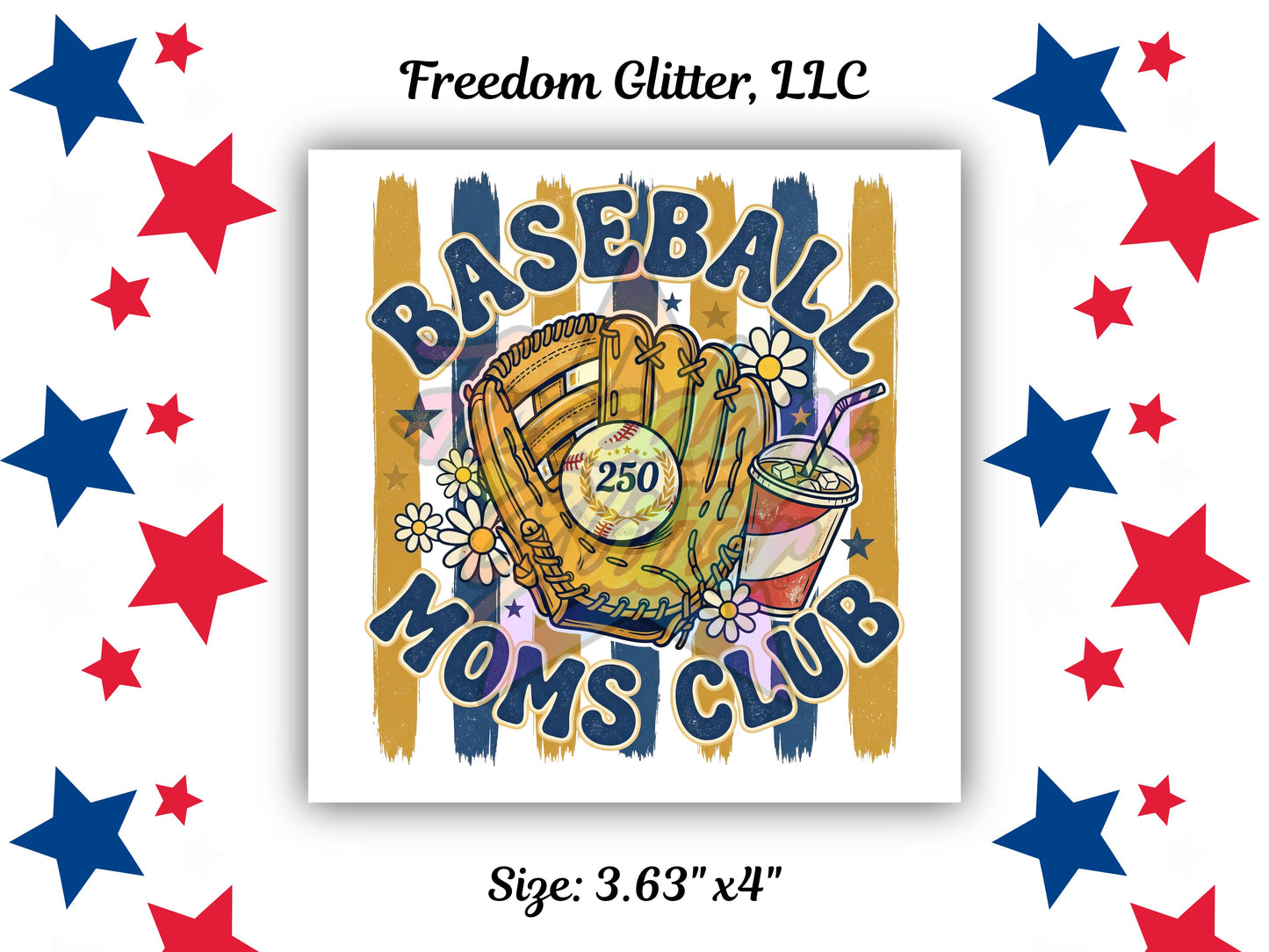 Baseball Moms Club Blue & Yellow (UVDTF)