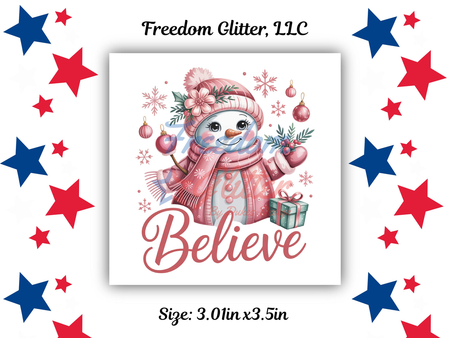 Believe Snowman Decal (UVDTF)