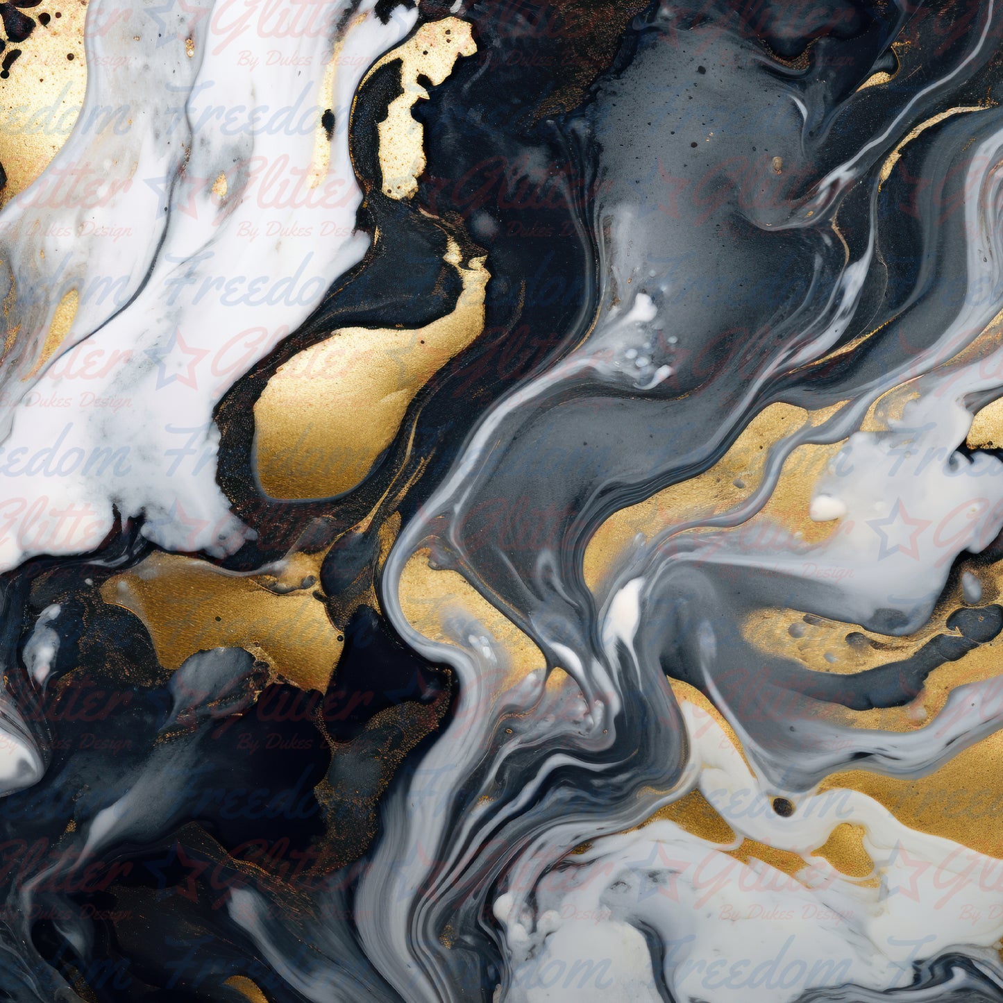 Black & Gold Marble 4 (Printed Vinyl)