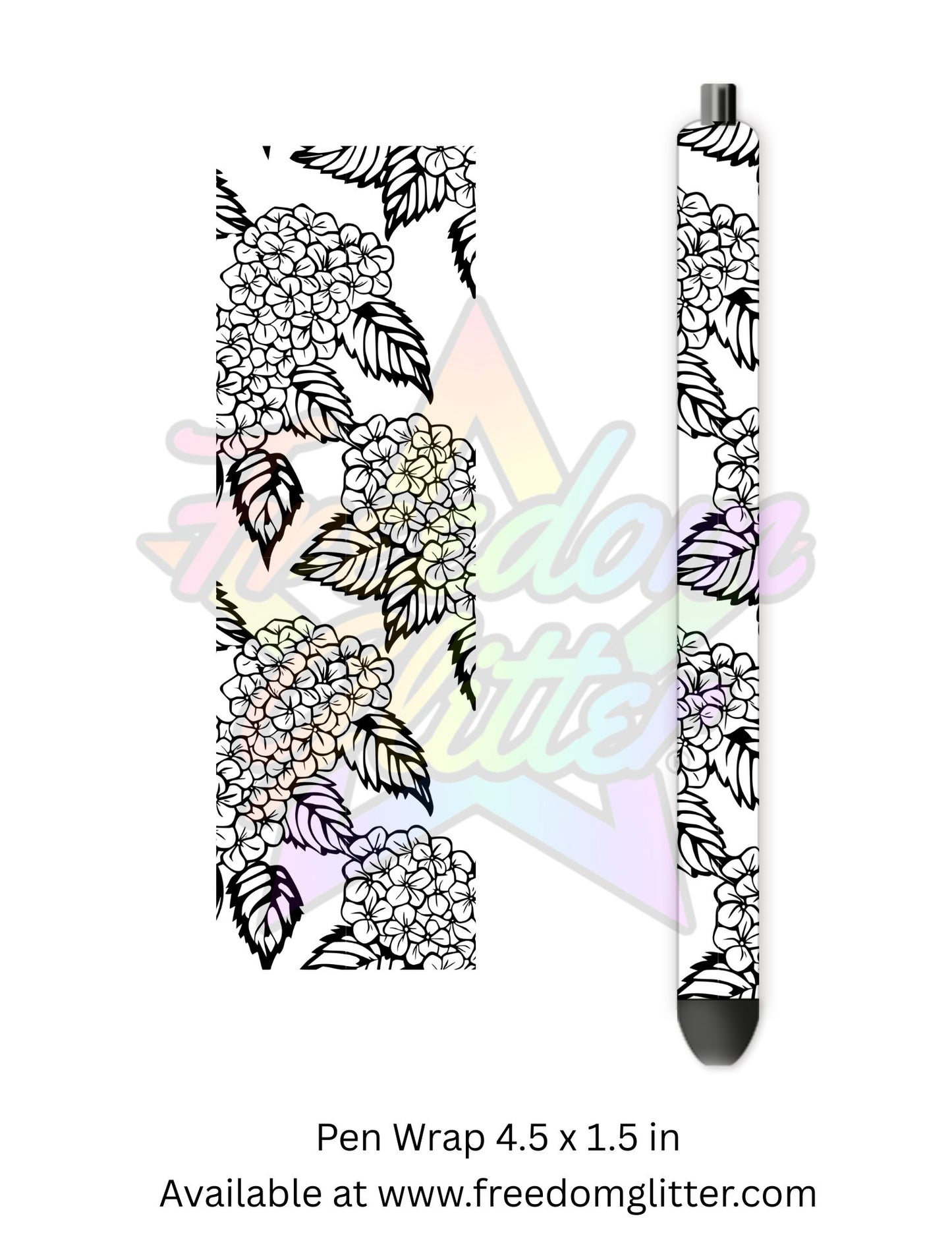 Black & White Floral Outline 11 (Printed Vinyl)