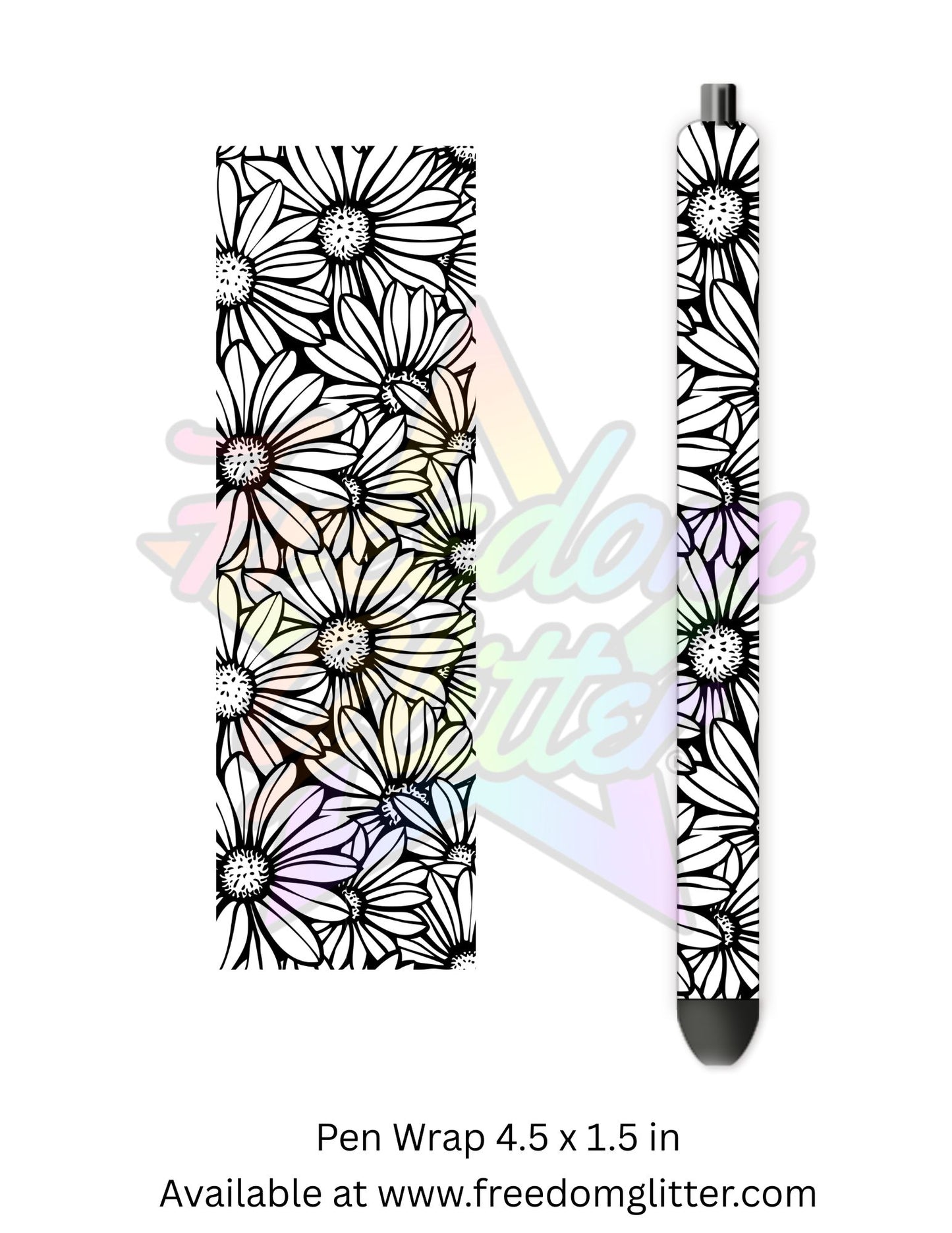Black & White Floral Outline 2 (Printed Vinyl)