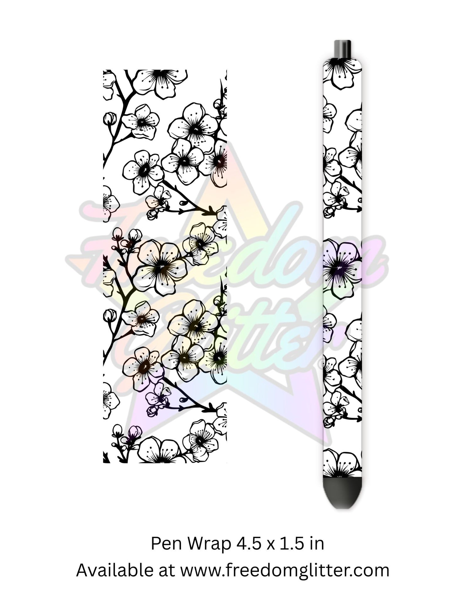 Black & White Floral Outline 7 (Printed Vinyl)