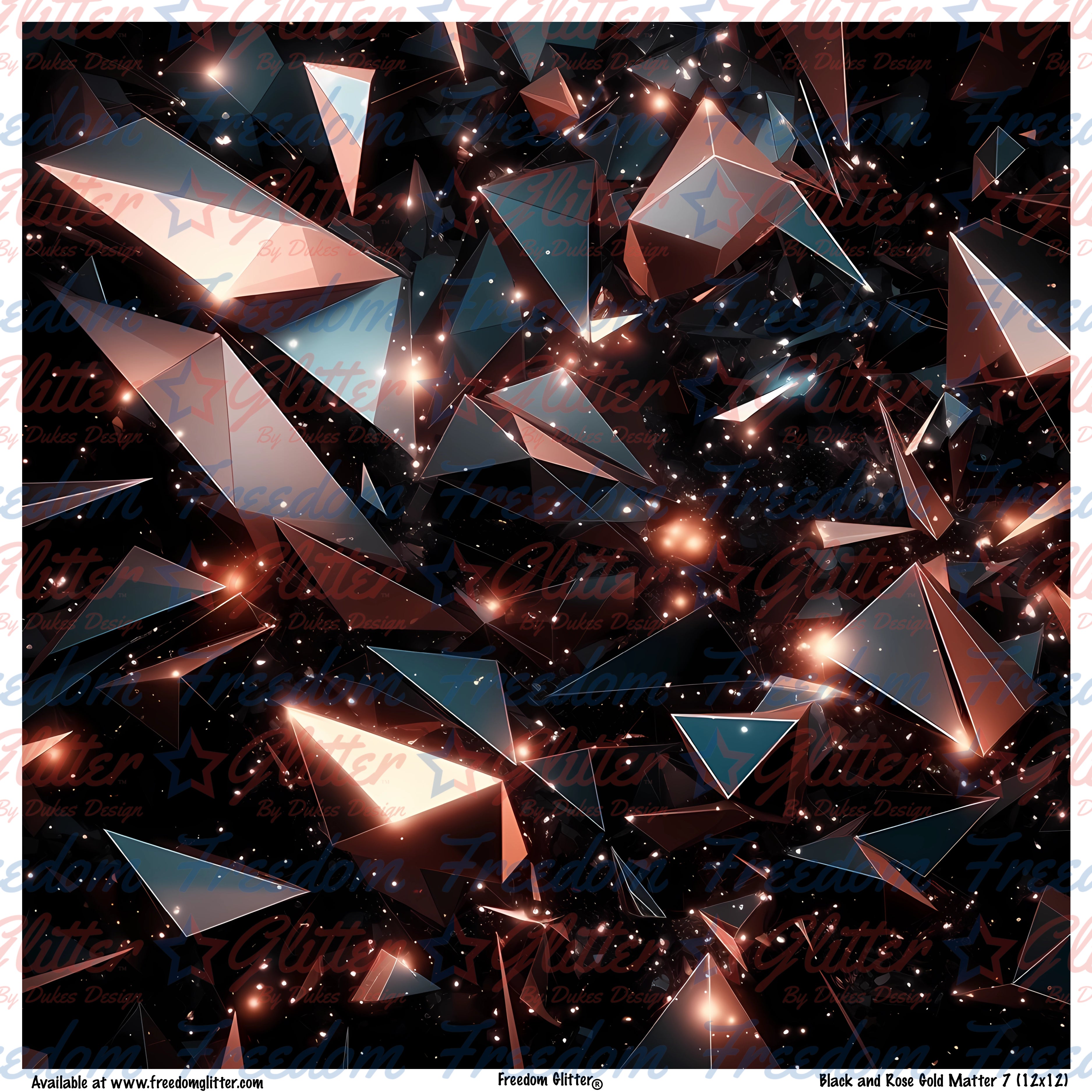 Black & Rose Gold Matter 7 (Printed Vinyl) – Freedom Glitter