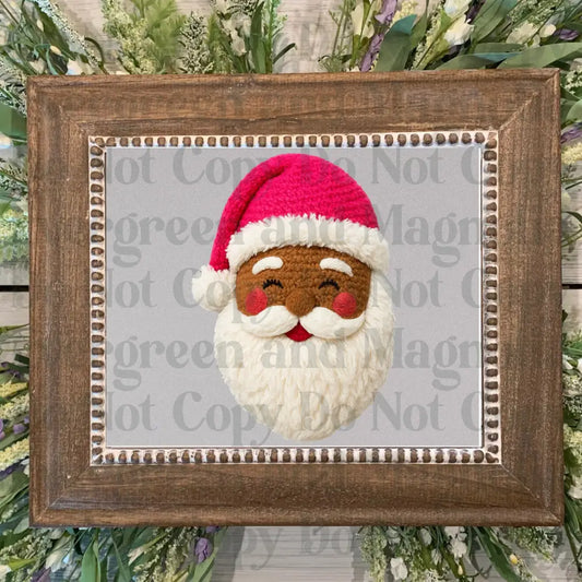 Black yarn Santa pink