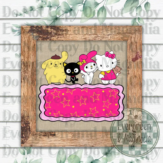 Blank Hello Kitty Name Plate