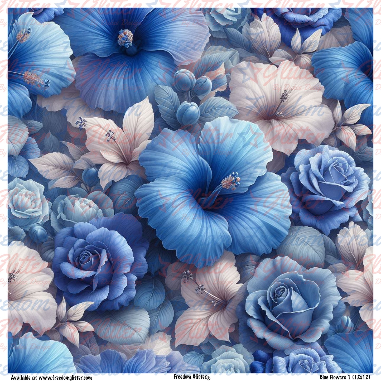 Blue Flowers 1 (Printed Vinyl)