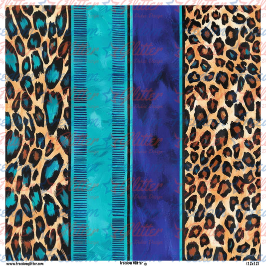 Blue & Leopard Serape (Printed Vinyl)