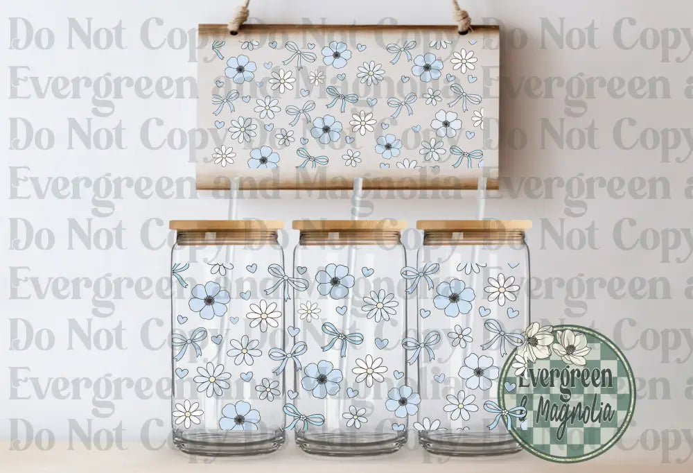 Blue Bow Floral