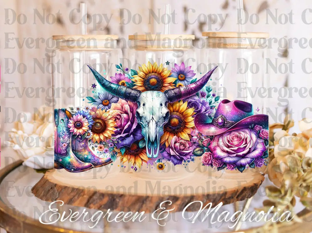 Boho Bull Skull