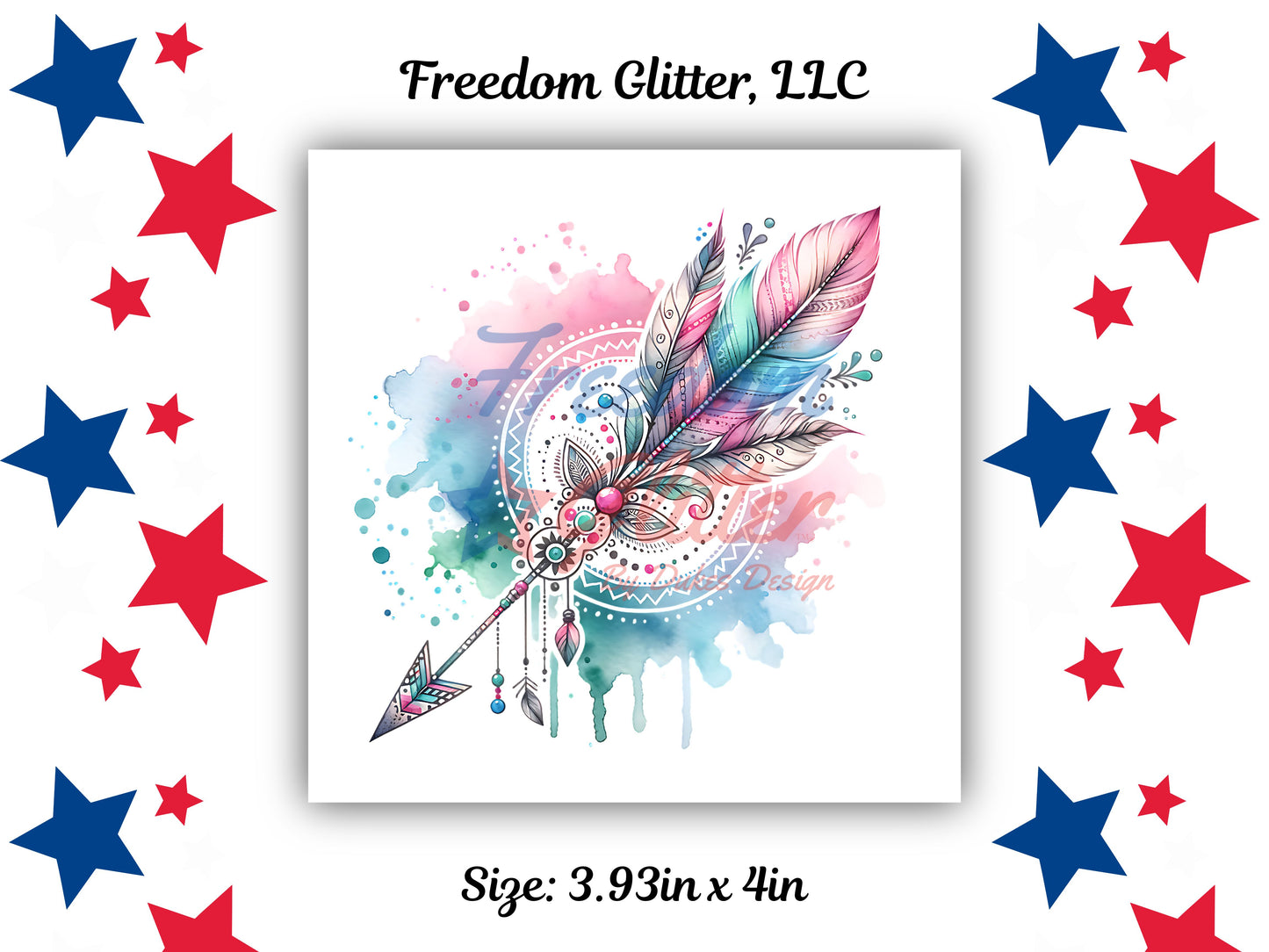 Boho Collection - Arrow & Feathers Decal (UVDTF)