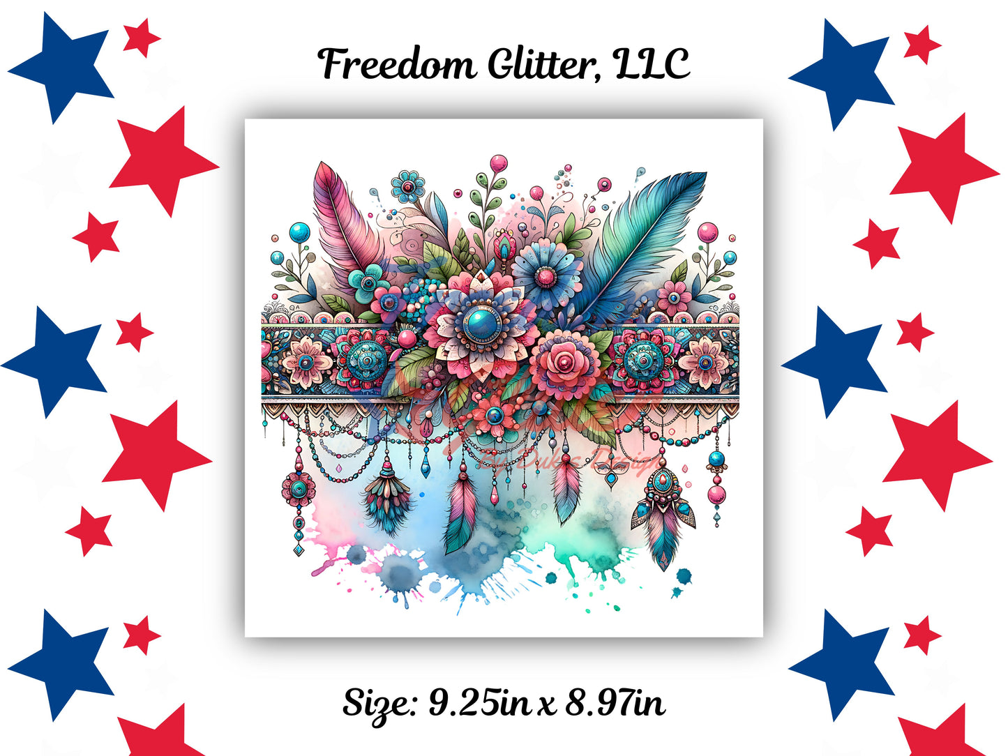 Boho Collection - Feathers & Floral Wrap (UVDTF)