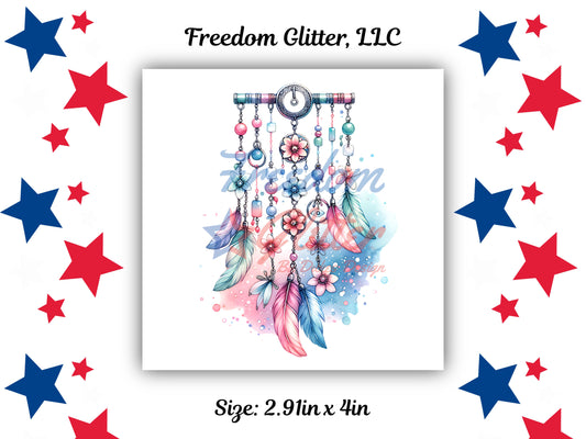 Boho Collection - Hanging Dreamcatcher & Feathers 1 Decal (UVDTF)