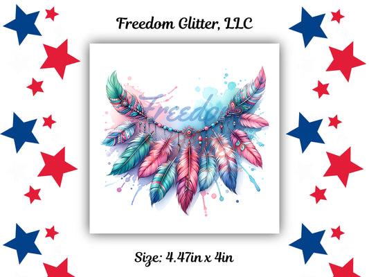 Boho Collection - Hanging Feathers Decal (UVDTF)