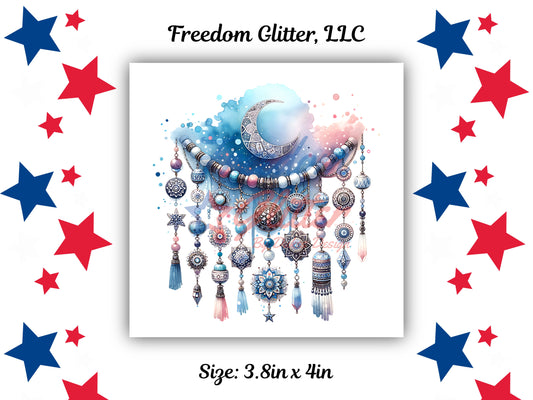 Boho Collection - Hanging Moon Dreamcatcher Decal (UVDTF)