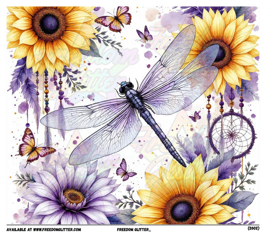 Boho Dragonfly & Sunflowers (Printed Vinyl)