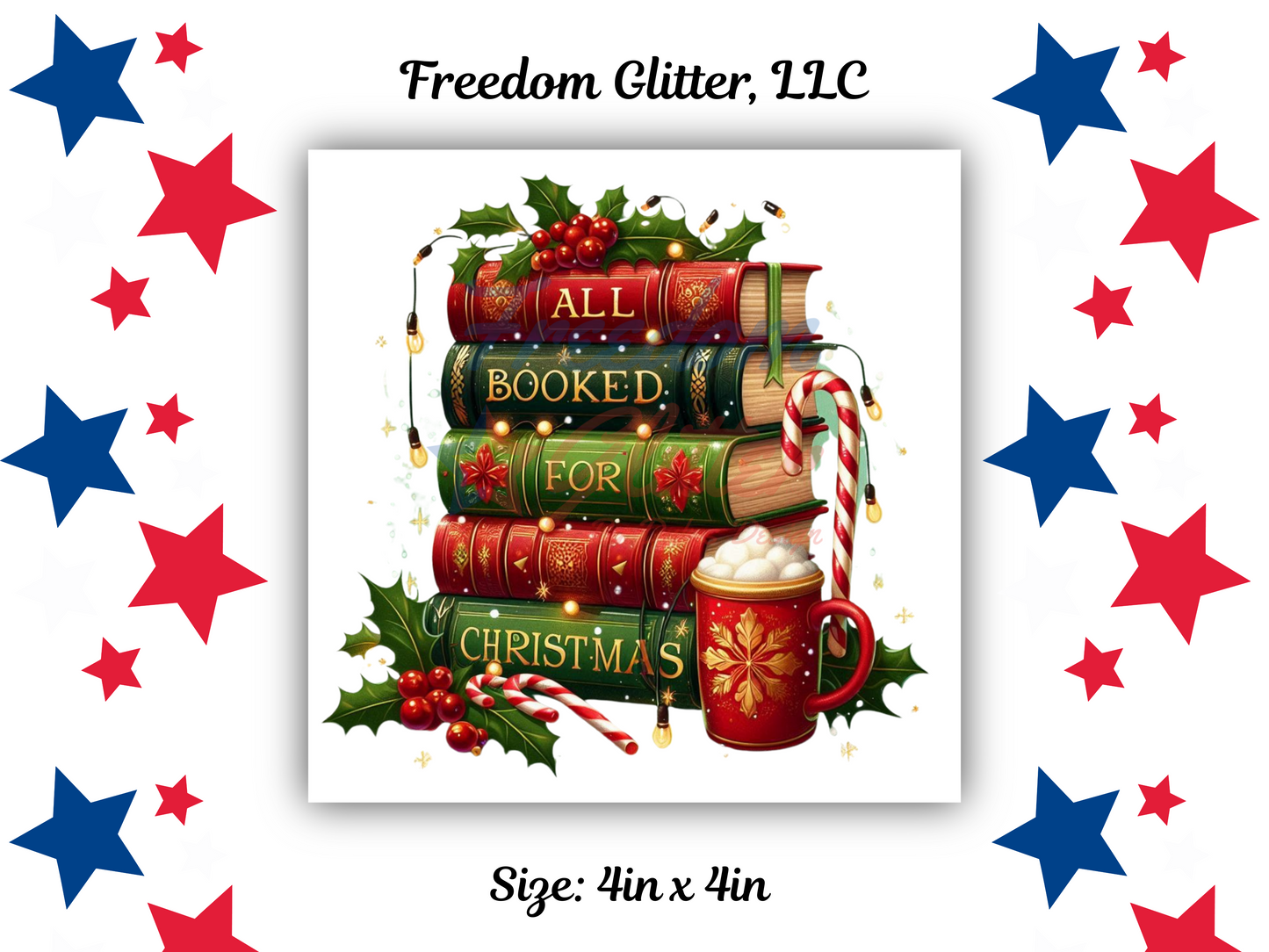 Booked for Christmas Decal (UVDTF)