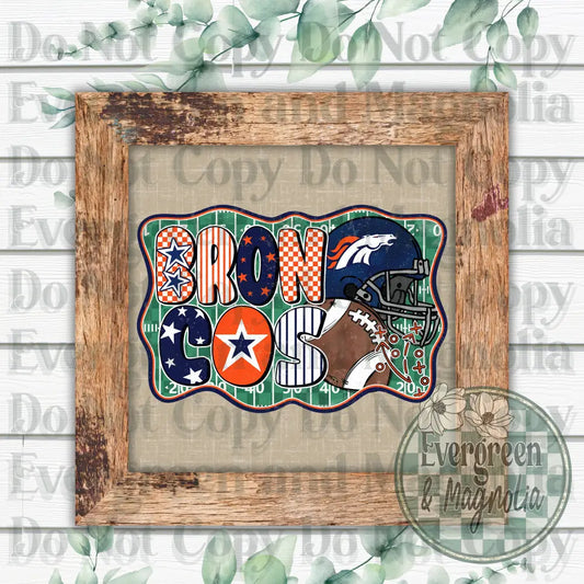 Broncos football (distressed)