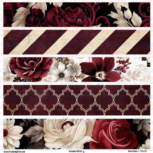 Burgundy 1 2-2.5in Rectangles (Printed Vinyl)