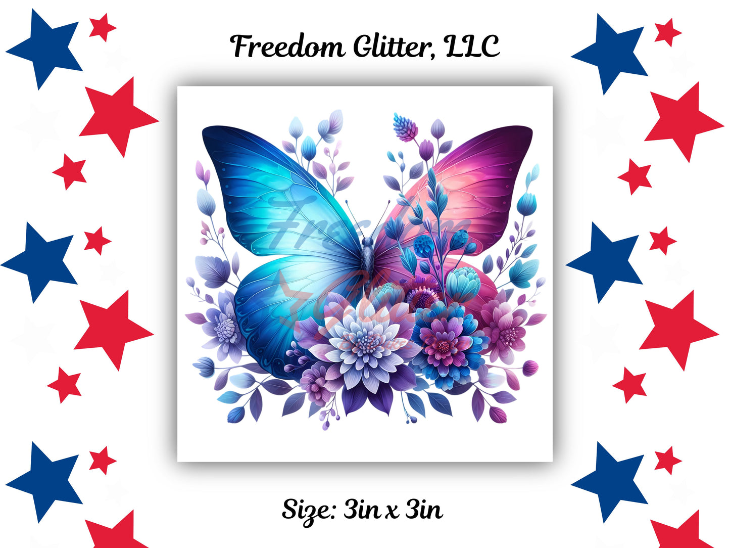 Floral Butterfly 40 Decal (UVDTF)