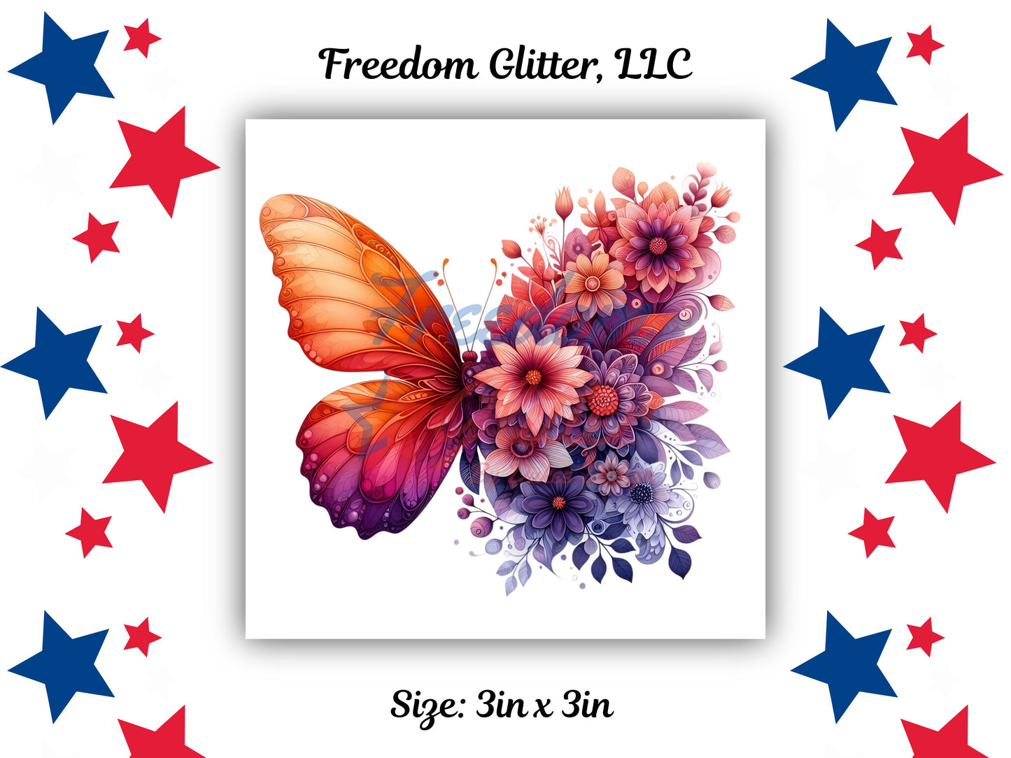 Floral Butterfly 4 Decal (UVDTF)