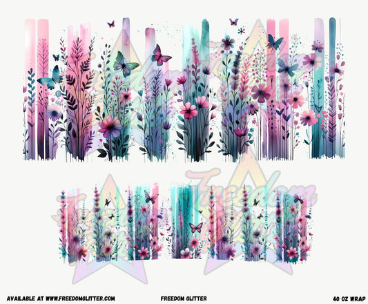 Butterfly Brushstrokes 40oz Wrap (Printed Vinyl)