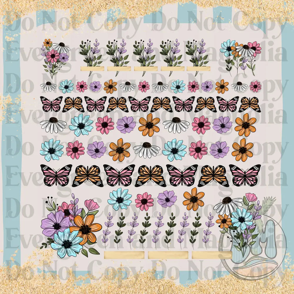 Butterfly & flowers