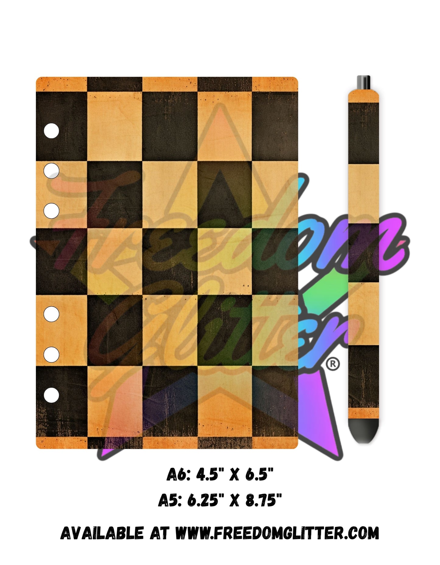 Checkered Halloween Acrylic Notebook Cover