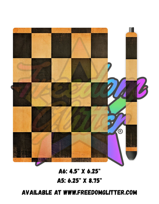 Checkered Halloween Acrylic Notebook Cover
