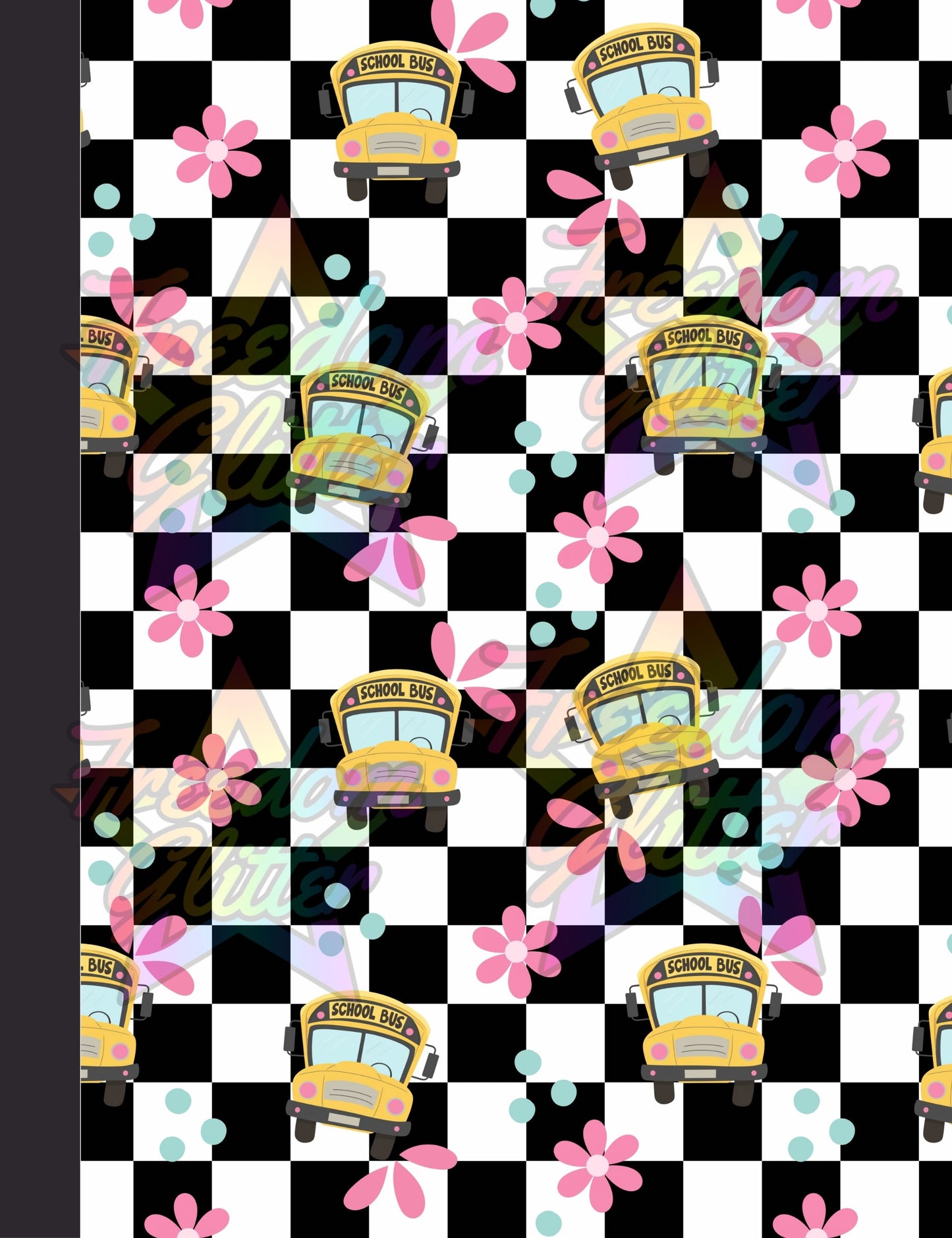 Checkered School Bus Notebook Cover