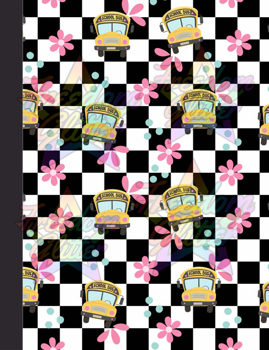 Checkered School Bus Notebook Cover