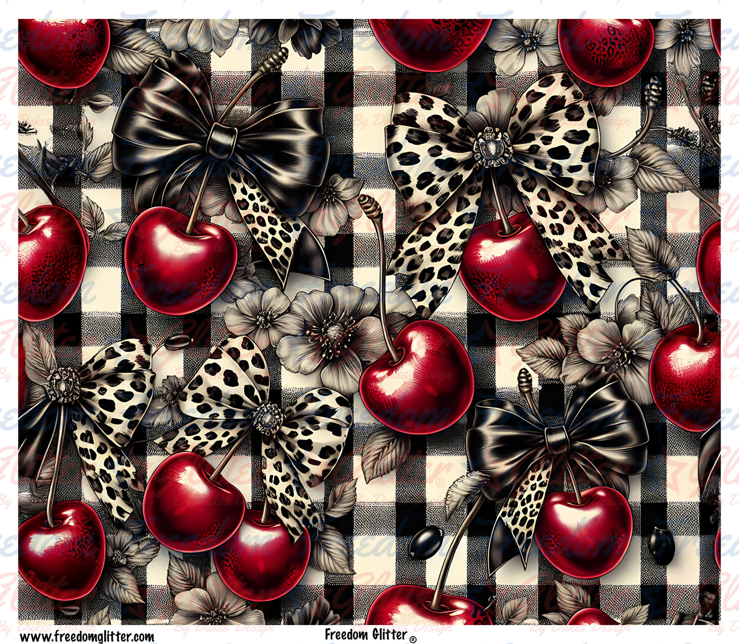 Cherries, Bows & Leopard Print (Printed Vinyl)