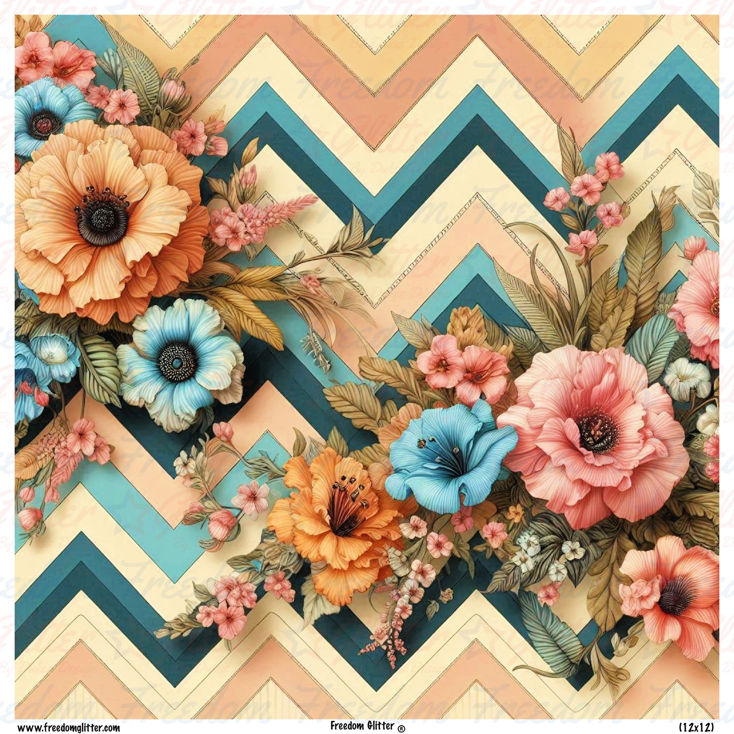 Chevron & Floral 2 (Printed Vinyl)