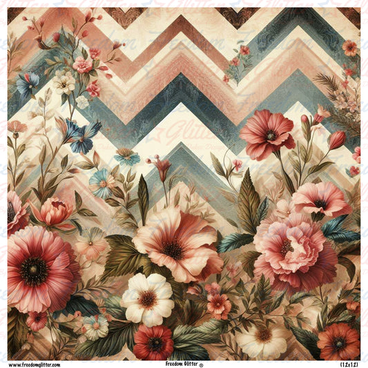 Chevron & Floral 4 (Printed Vinyl)