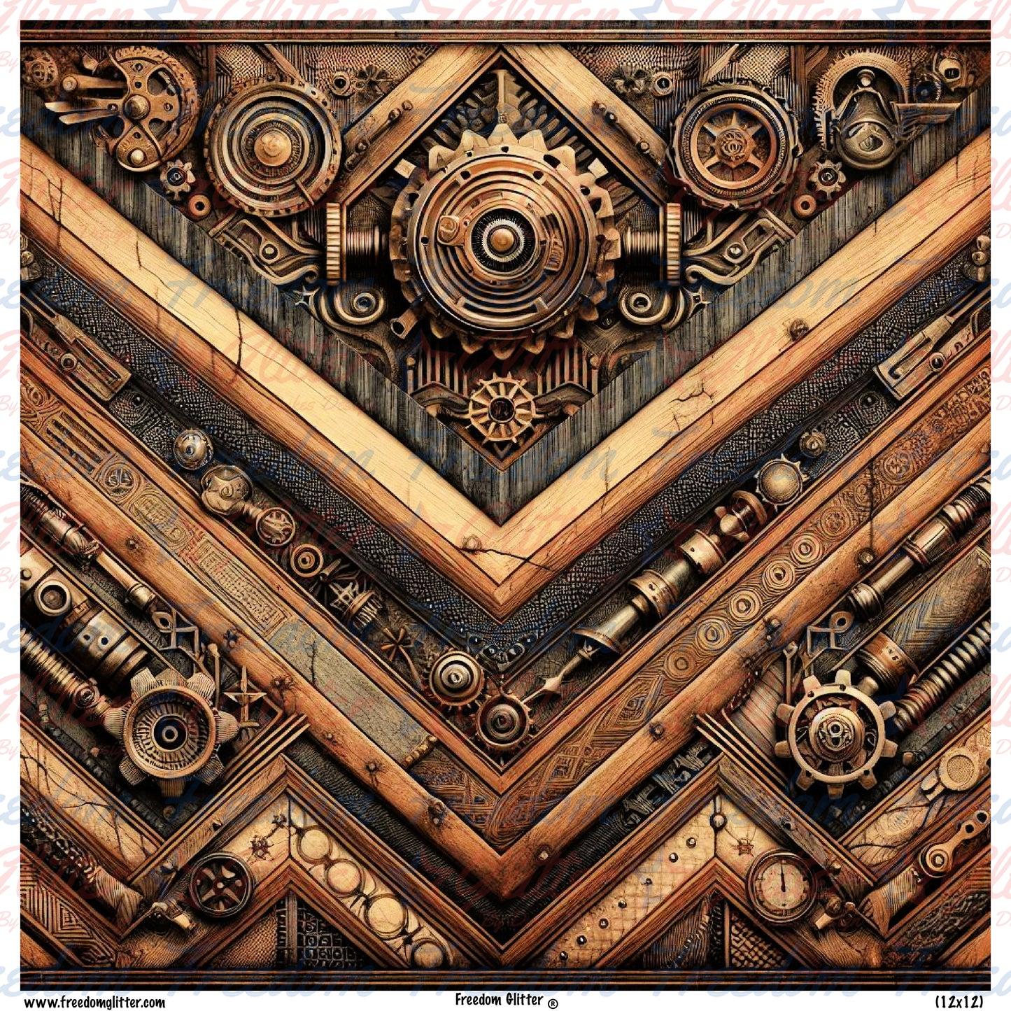 Chevron & Steampunk 1 (Printed Vinyl)