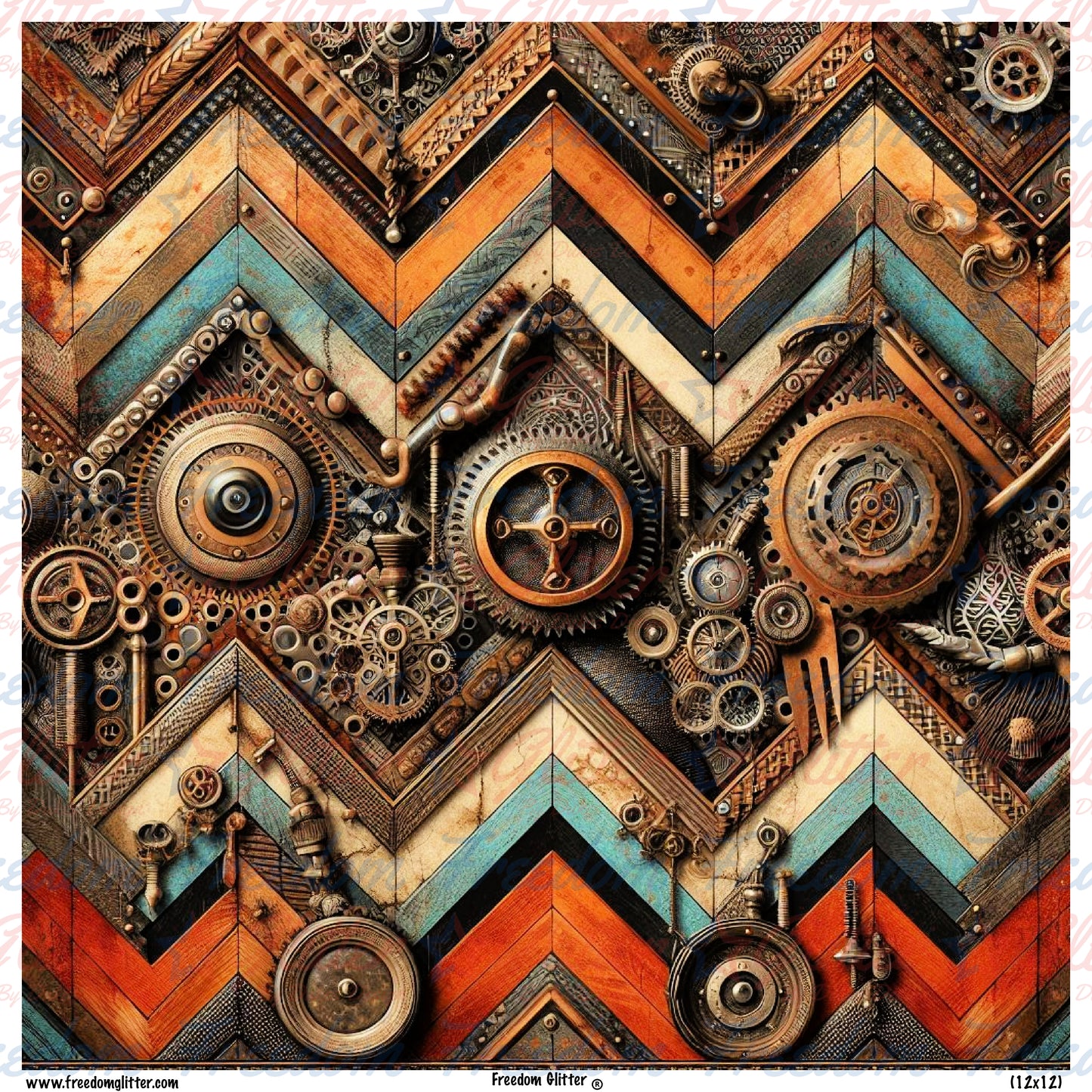 Chevron & Steampunk 2 (Printed Vinyl)