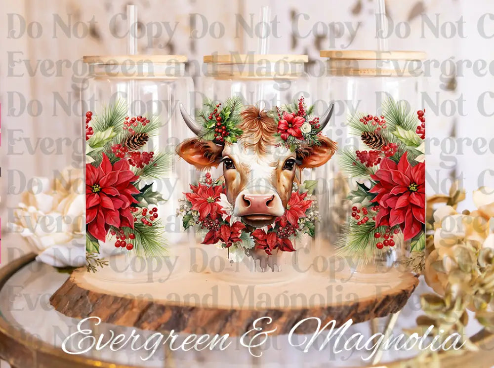Christmas Cow Floral
