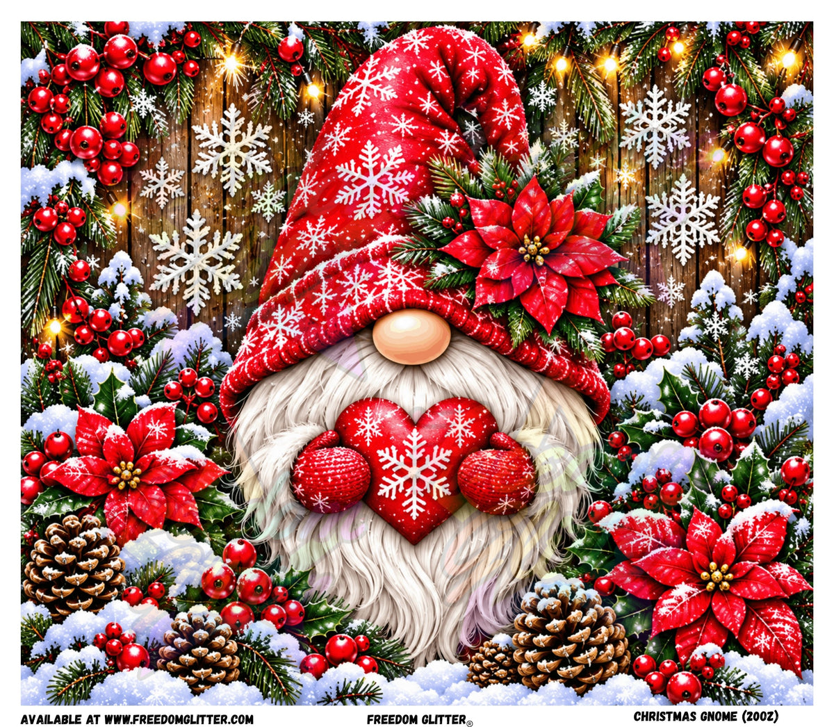 Christmas Gnome Tumbler Wrap (Printed Vinyl)