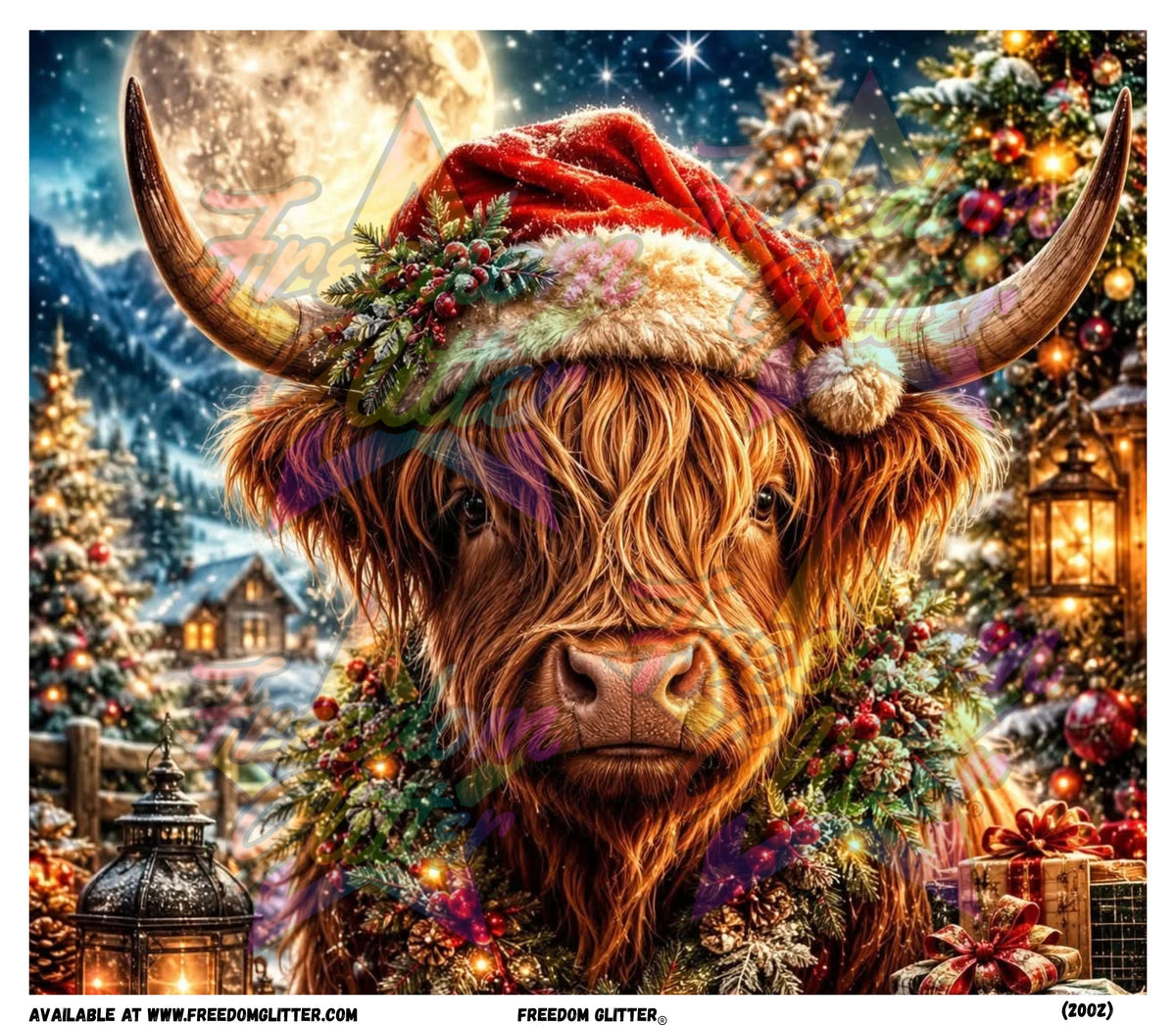 Christmas Highland Scene (Printed Vinyl)