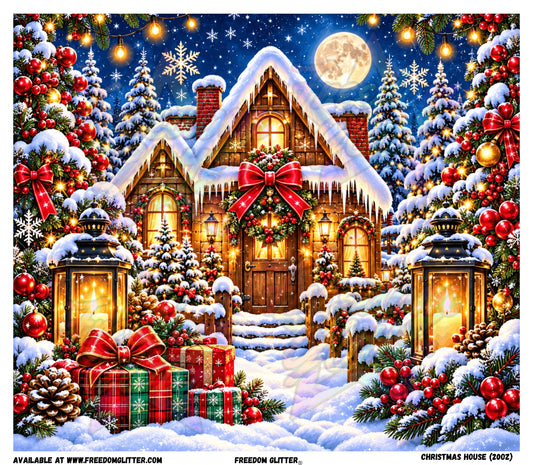 Christmas House Tumbler Wrap (Printed Vinyl)