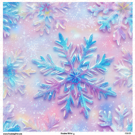 Christmas Iridescent Snowflakes (Printed Vinyl)