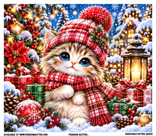 Christmas Kitten Tumbler Wrap (Printed Vinyl)