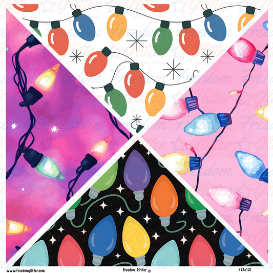 Christmas Lights Mixed Triangles (Printed Vinyl)