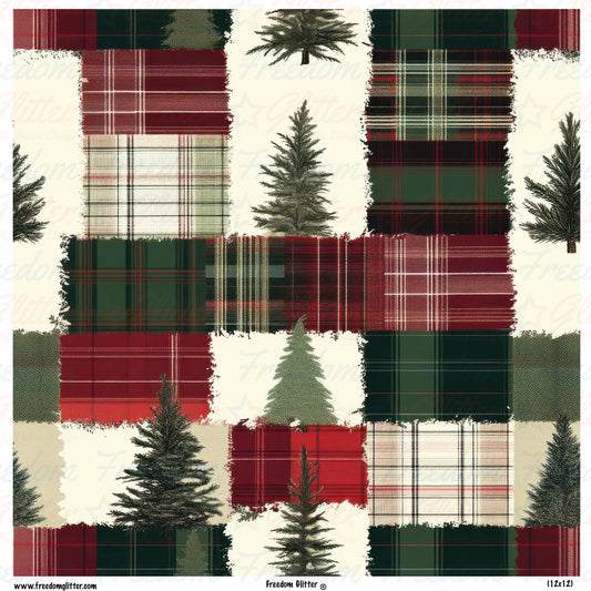 Christmas Plaid Patchwork (Printed Vinyl)