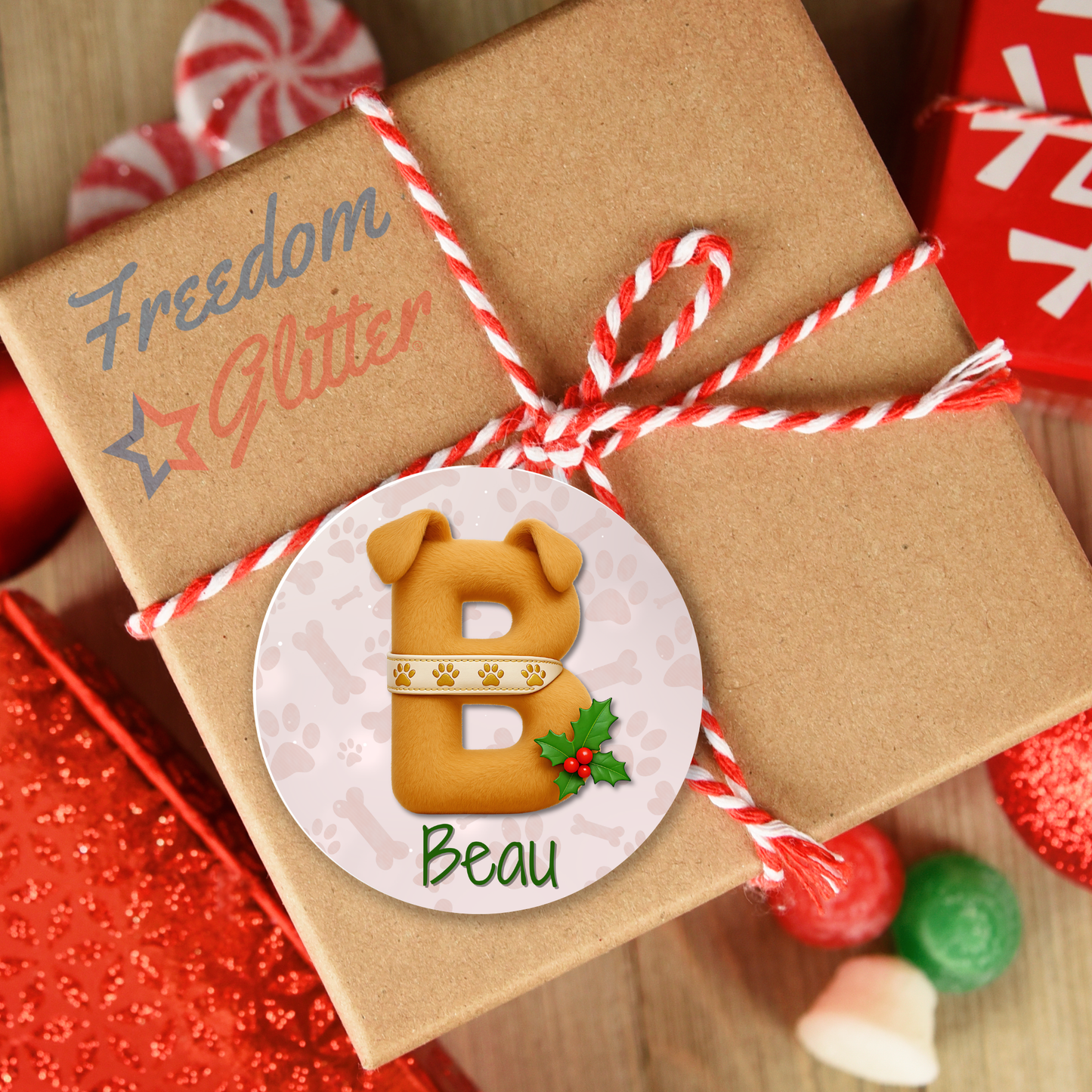 Customized Christmas Pet Gift Tags - Cute Dog Ears
