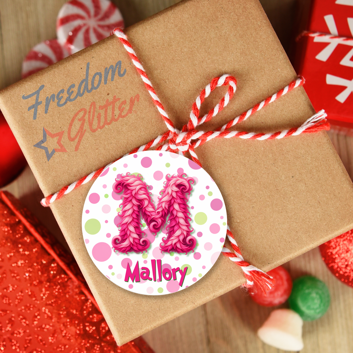 Customized Christmas Gift Tags - Pink Mean One