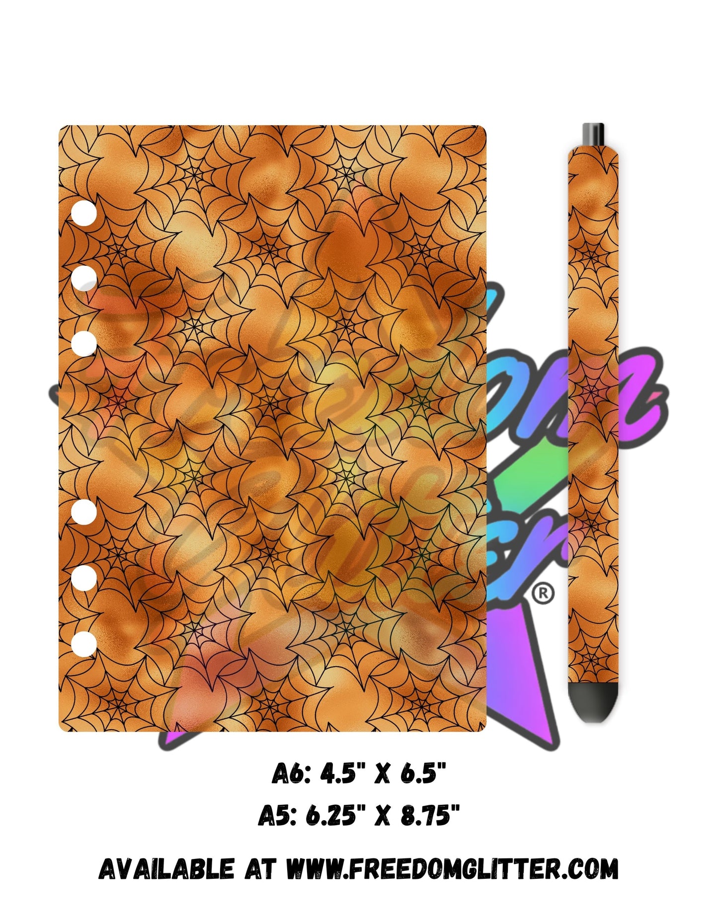 Copper Spider Webs Acrylic Notebook Cover