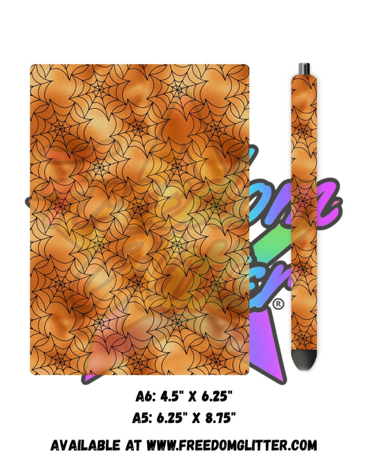 Copper Spider Webs Acrylic Notebook Cover