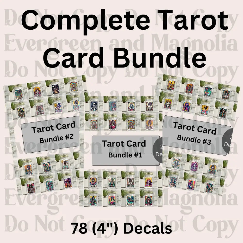 Skelly Tarot Card Bundles 4" Decals